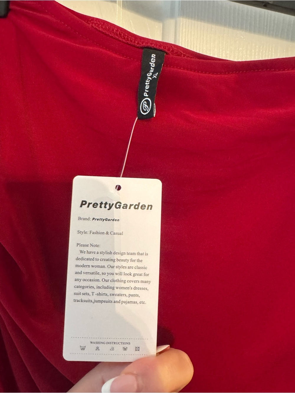 One-Shoulder Ruched Dress in Deep Red - Picture 5 of 5